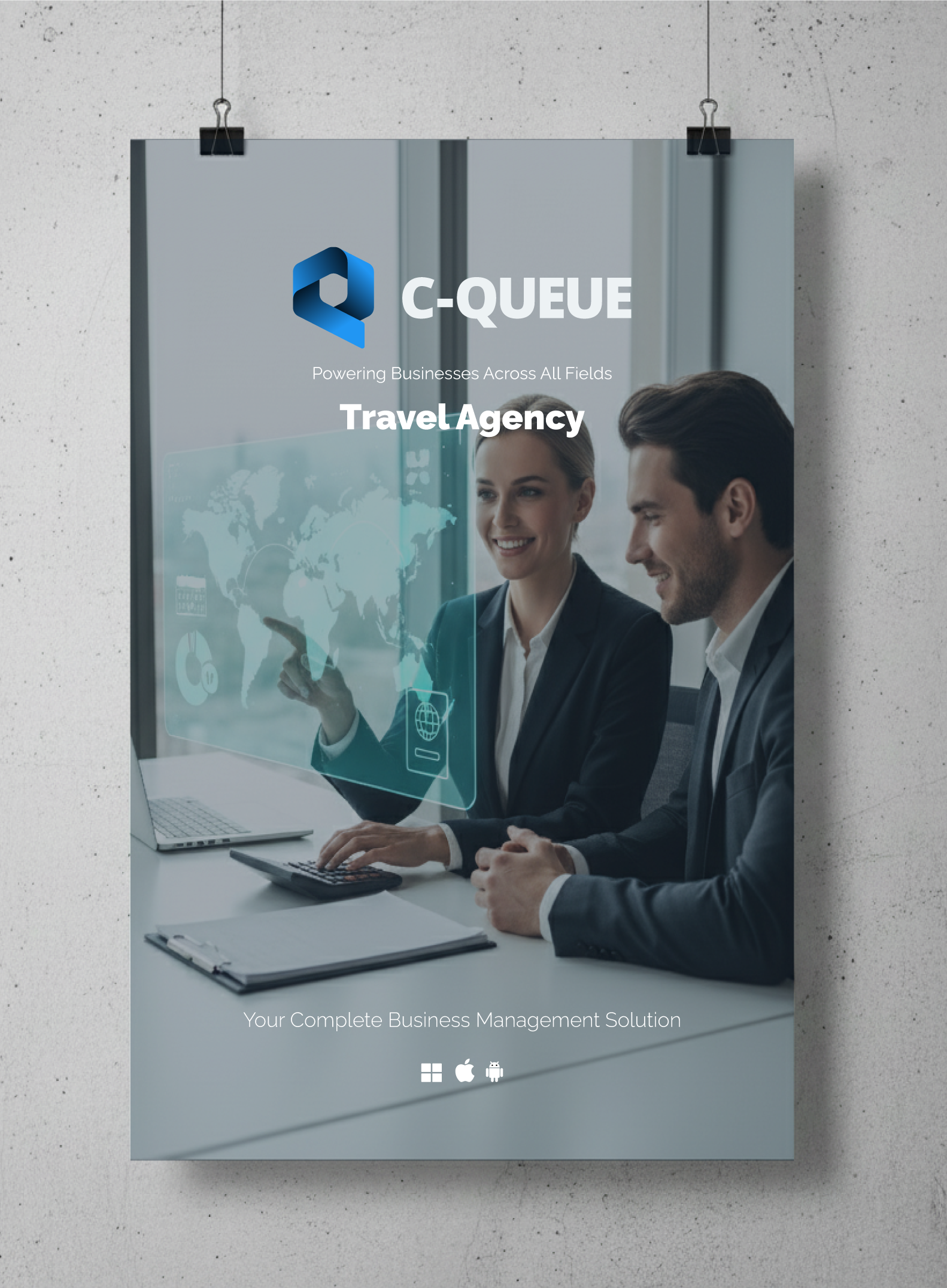 C-QUEUE Travel Agency Poster